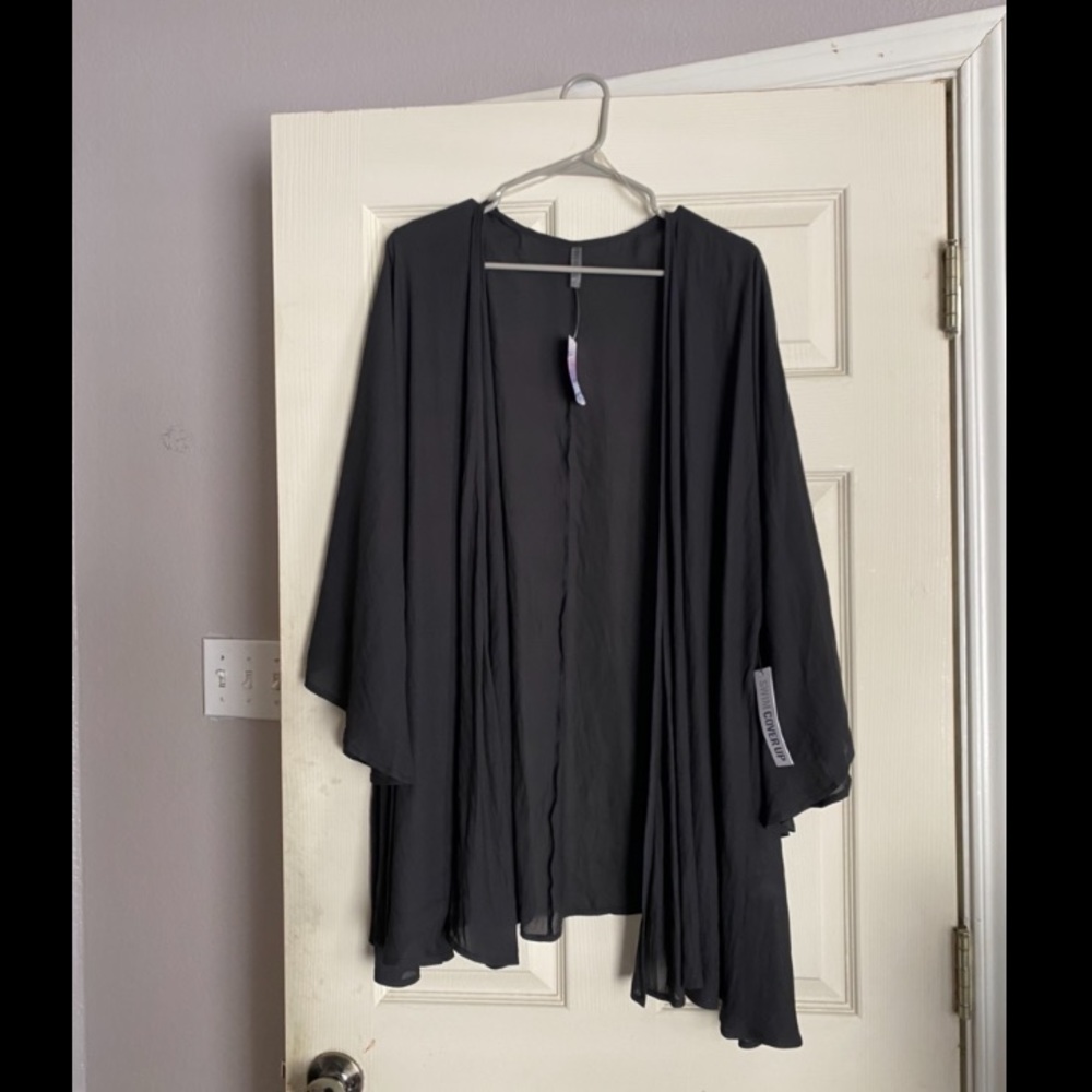 Forever 21 Black Transparent Swim Cover-up. Size: Small. Color: Black